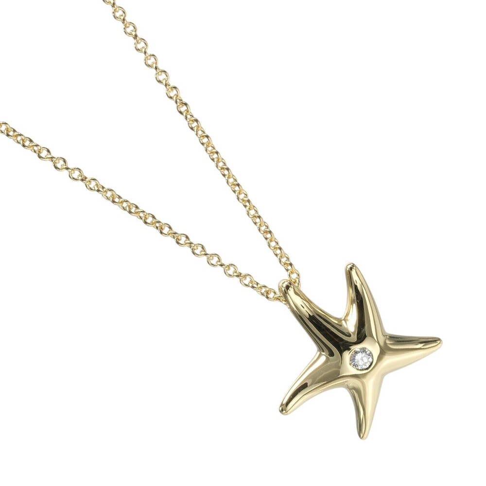 Tiffany & Co. Elsa Peretti Starfish Pendant 18K Yellow Gold with Diamonds